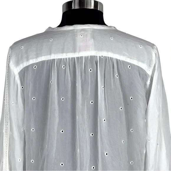 JOHNNY WAS EMBROIDERED EYELET BOHO PULLOVER TUNIC TOP - Picture 9 of 16